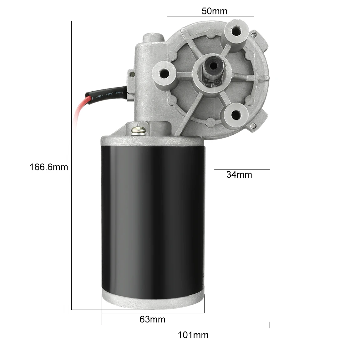 가역 웜 기어 모터, 좌각 높은 토크 속도 감소 전기 기어 박스 DC 모터, 12V, 24V, 36V, 60 W, 80W, 40-80RPM, 6N.M