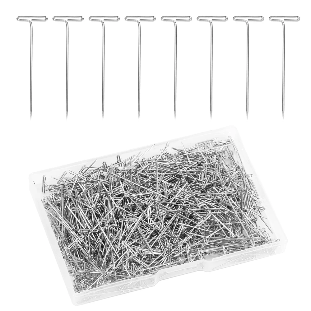 100pcs/box T Pins Metal Display Jewelry T Needles with Storage Box Straight Pins for Sewing Crochet Positioning Handful Knitting