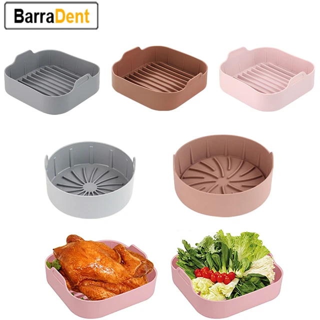 16/19/22cm Air Fryer Silicone Pot Food Safe Air Fryers Oven Accessories  Square Round Baking Tray Fried Pizza Chicken Basket Mat - AliExpress