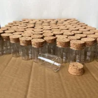 30/105 Pcs 15ml Small Glass Bottles Cork Stopper Test Tube Jars Mini Containers DIY Favors Herb Storage Decorative Tiny Bottles 1