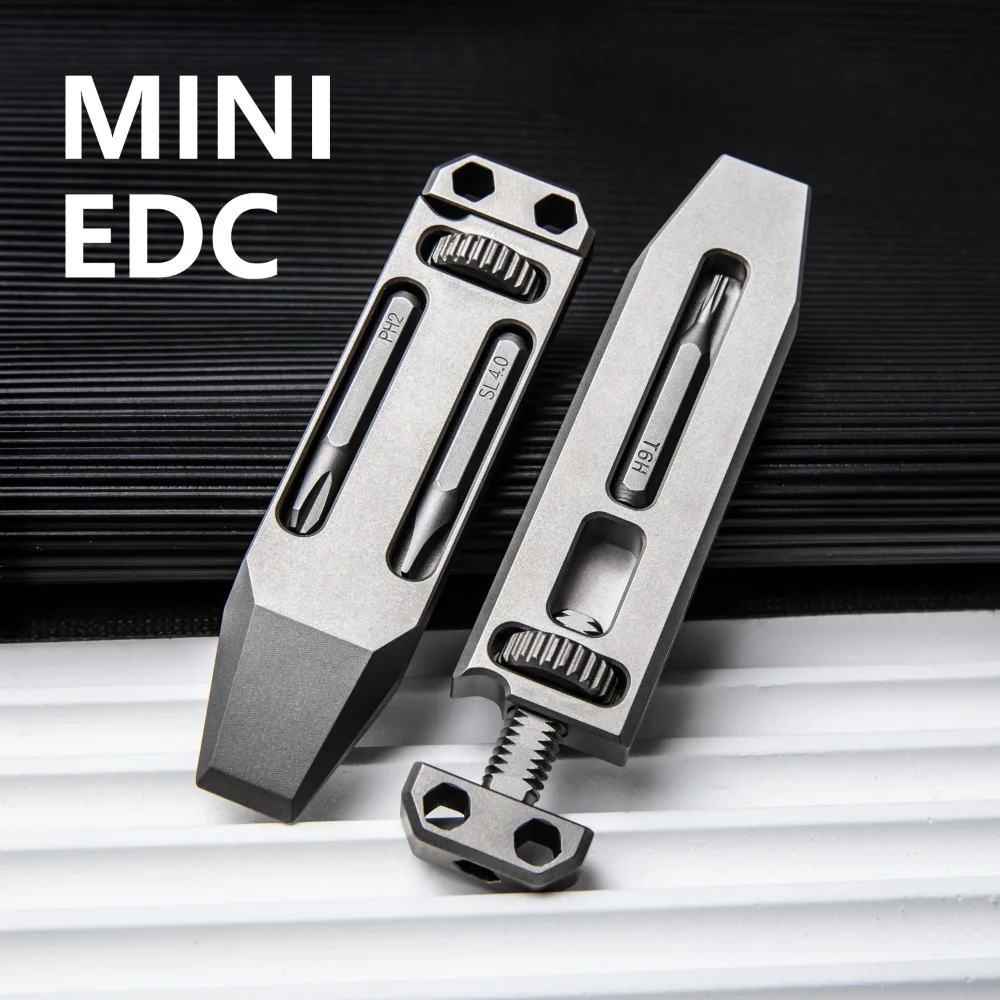 Titanium Alloy Mini EDC Wrench Multifunctional Pry Bar Bottle