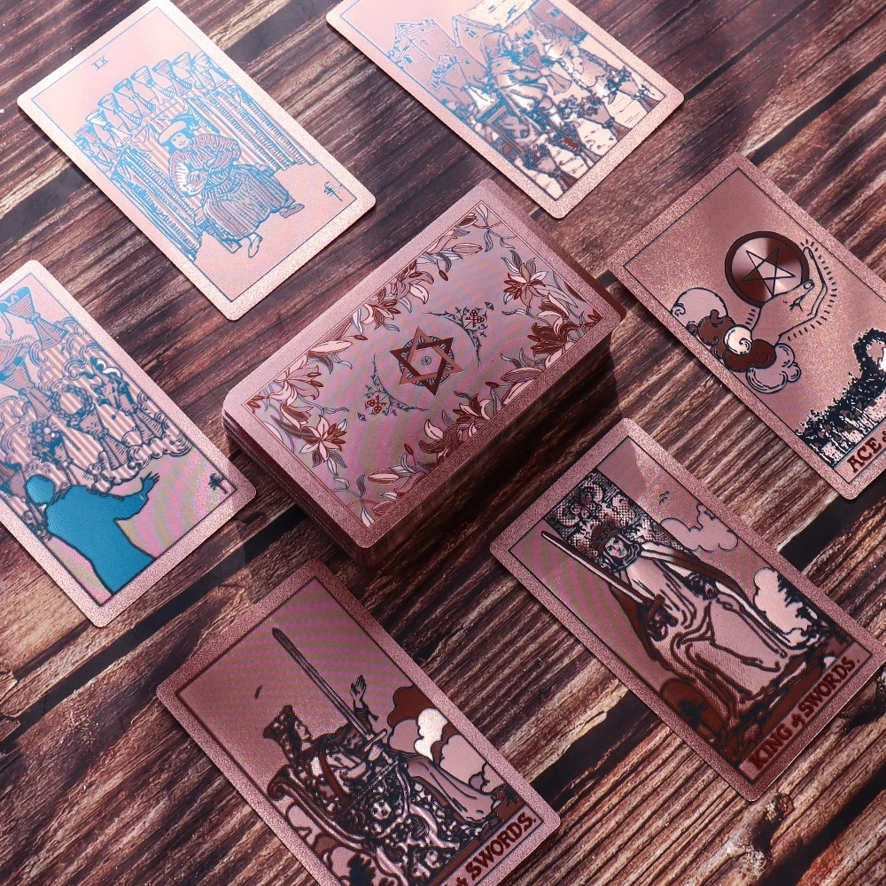 78 Cards Set Holographic Tarot Cards Foil Oracle Shadow Deck Divination  Collection Golden Rose Tarot Cards Deck Waite Board Game|Board Games| -  AliExpress