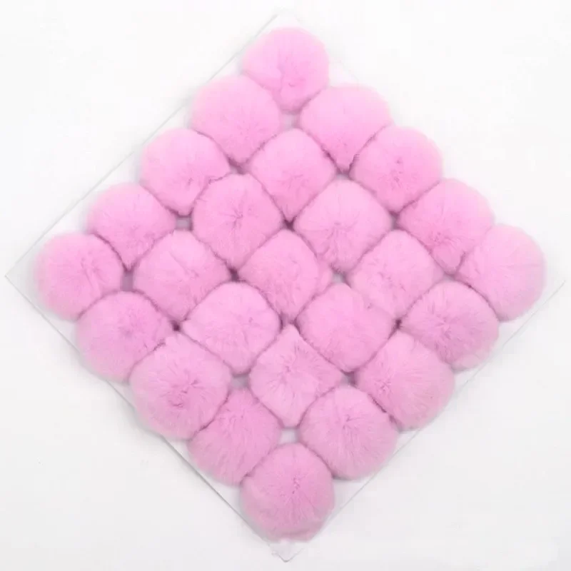 6cm Pompom Real Rex Rabbit Soft Pompones Fluffy Plush Crafts DIY Pom Poms Furball Home Decor Scarf Sewing Supplies