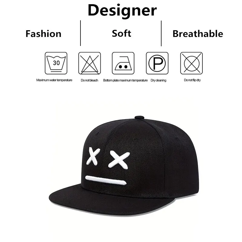 Unisex XX Smiling Face Embroidery Hip-hop Hats Spring Autumn Outdoor Adjustable Casual Baseball Caps Sunscreen Hat - Image 6