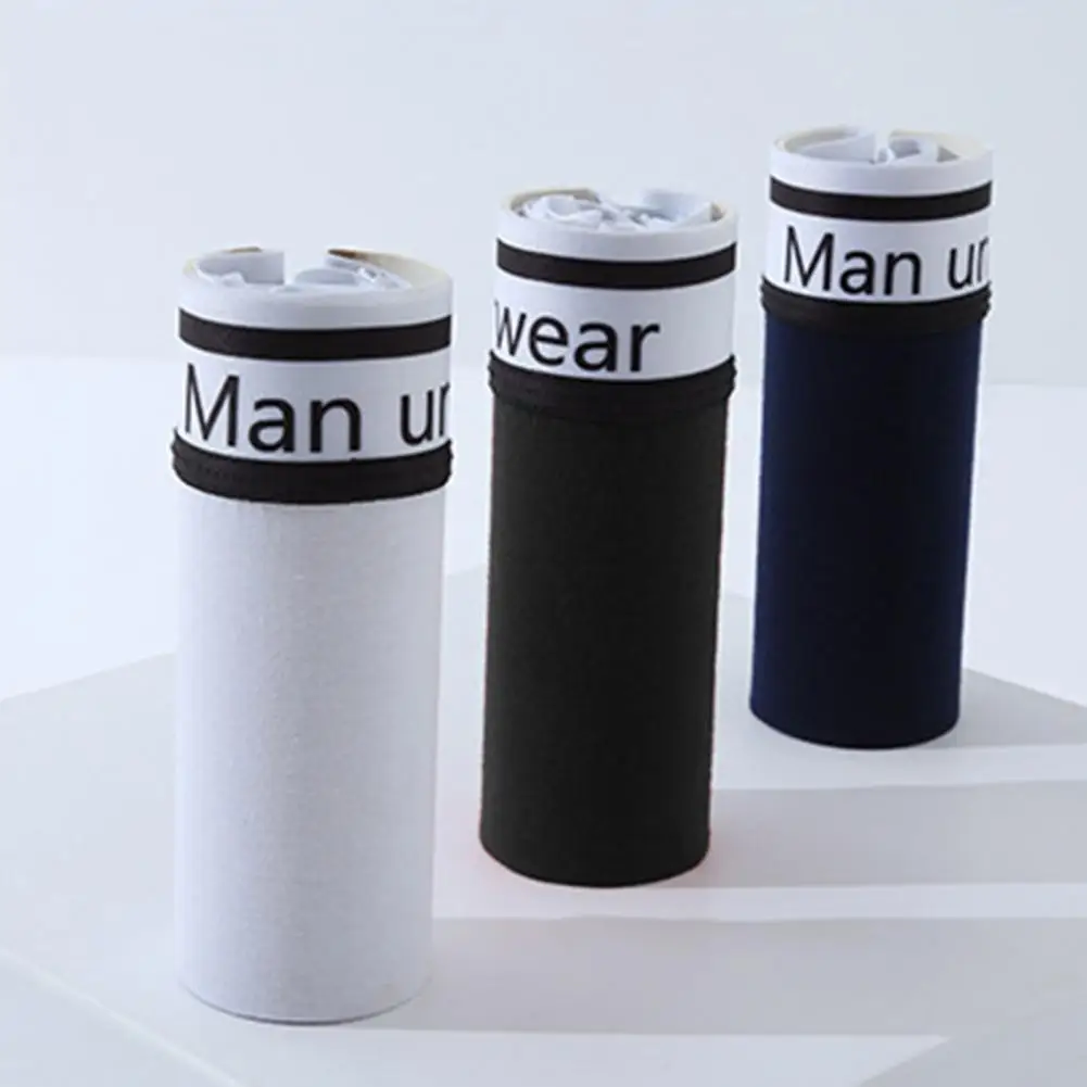 

Men Boxers U Convex Breathable Elastic Contrast Color Letter Print Protective Soft No Constraint Male Underpants Male Garment