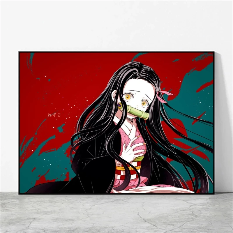 Quadro decorativo Emoldurado Nezuko Desenho Demon Slayer Arte para sala  quarto no Shoptime