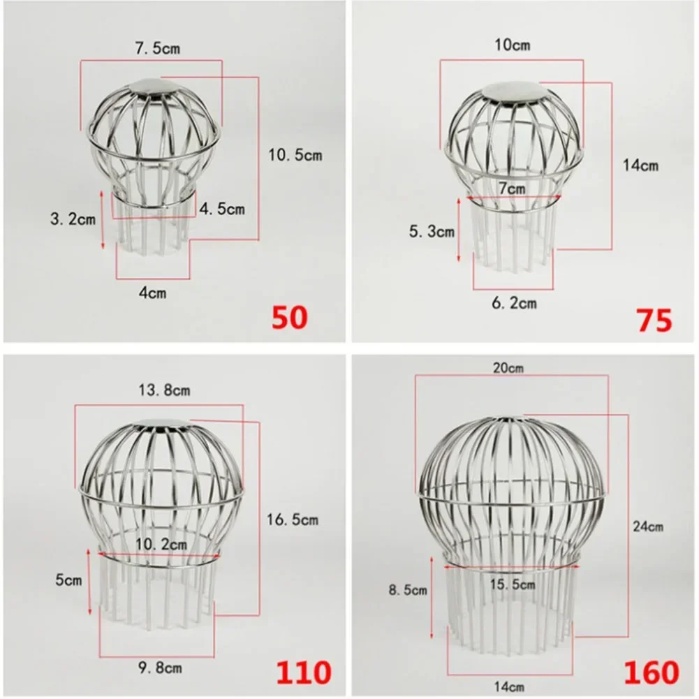 Roof Drain Drainage Ditch Anti-Blocking Mesh Cover Stainless Steel Household Balcony Floor Drainroof Floor Drain 1pcs
