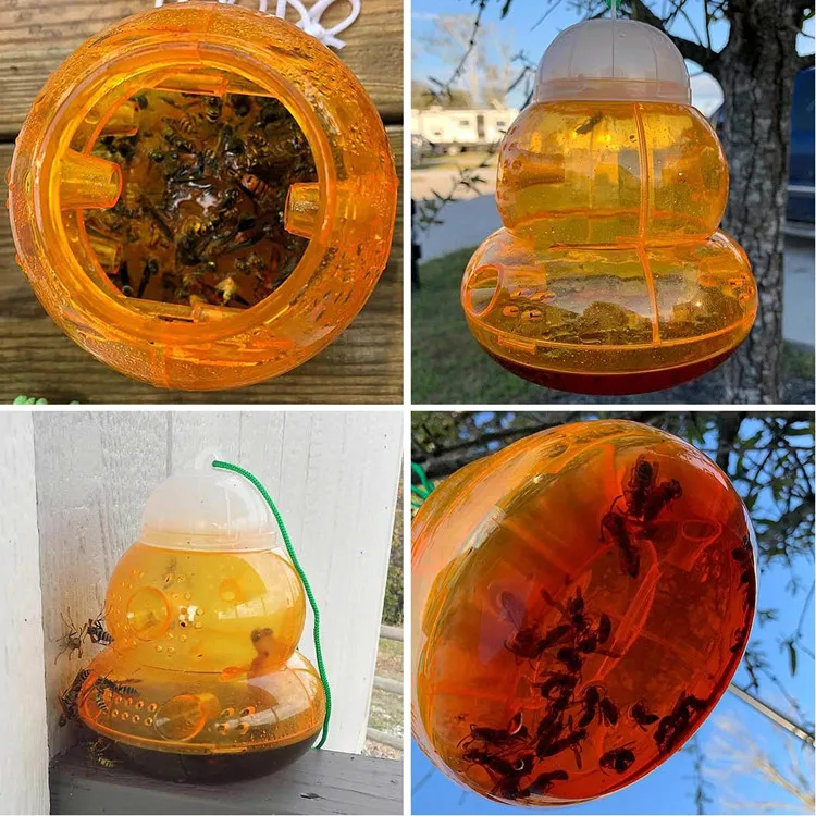 Wasp Trap Outdoor Reusable Portable Wasp Catcher Non-toxic Pest Control Garden Multi-hole Bee Trap for Home Farm Yard Supplies