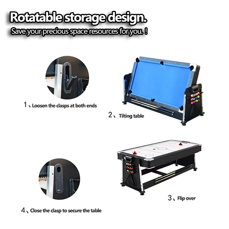 High Quality 4 1 Pool Table 8ft 9ft Multi-Functional Game Table Home Snooker 8ft 9ft 4 1 Pool Factory Plastic
