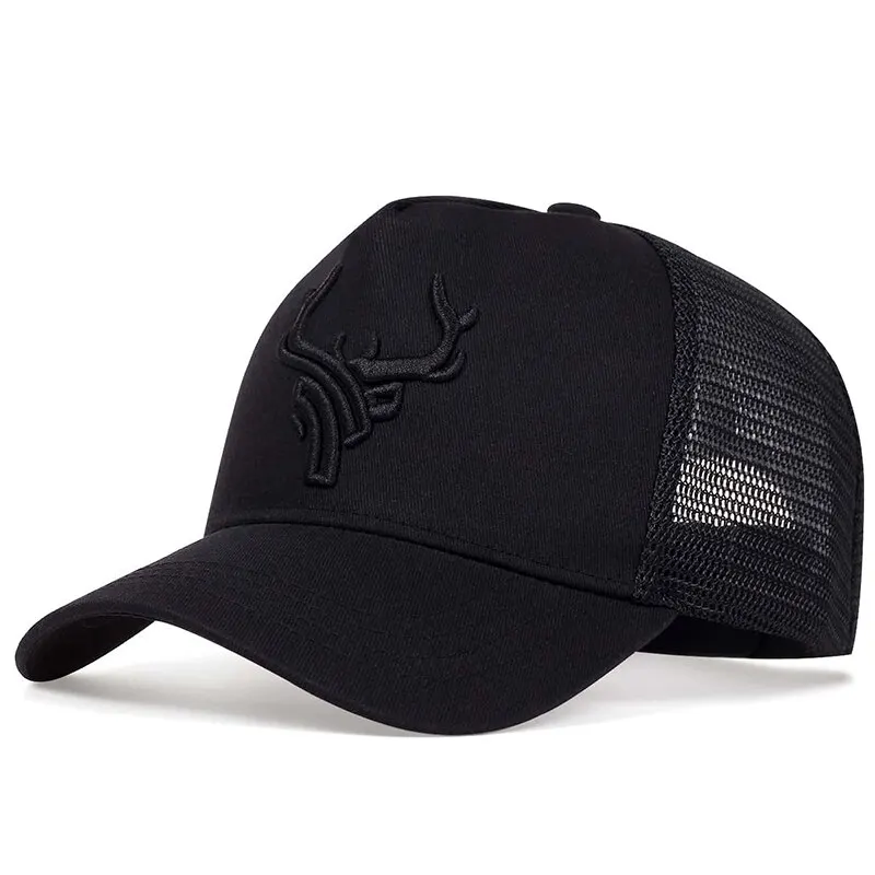 Unisex Animal Antlers Embroidery Baseball Net Caps Spring and Summer Outdoor Adjustable Casual Hats Sunscreen Hat Sports & Entertainment