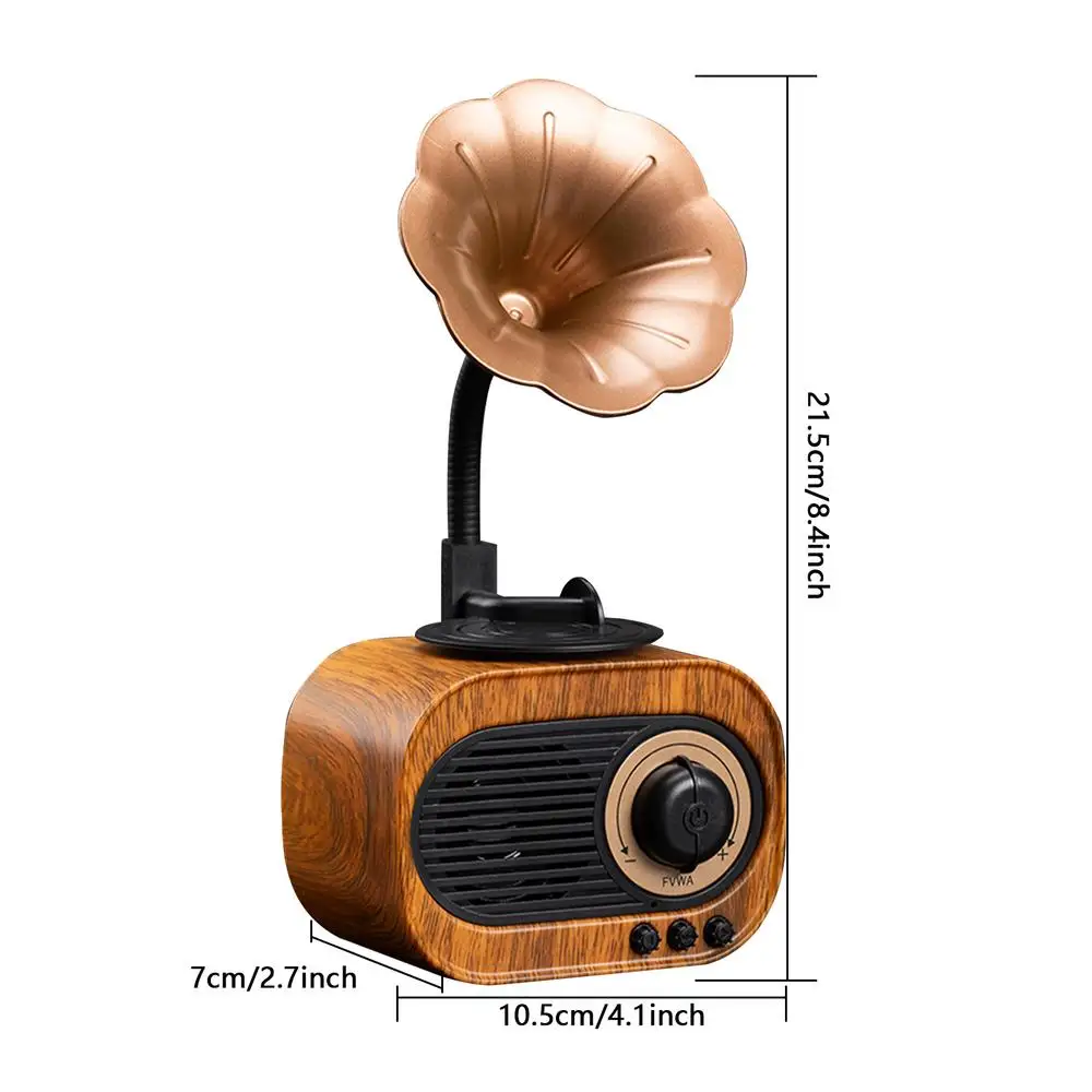 Haut-parleur BT sans fil en forme de Gramophone, Style ancien, boîte à bijoux, décoration de maison, cadeau de fête des mères, de saint-valentin_voghion.com
