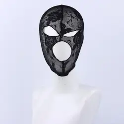 Elegant Black Lace Unisex Face Mask for Cosplay and Party Wear (01)