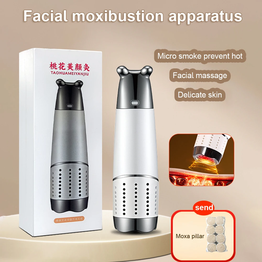 Facial Beauty Massage Device Warm Body Massage Meridian Relieve Pain Face Lift Scraping Board Accessory Moxibustion Instrument