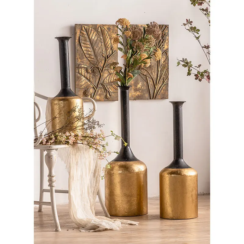 

Женская Роскошная ваза с высушенными цветами, ваза золотого цвета для свадебного стола, свадебные украшения