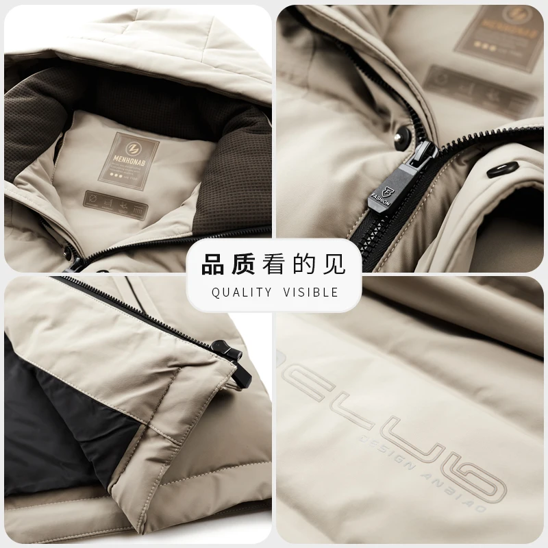 High End 90% White Duck Down Sleeveless Jacket Winter Business Man Warm Waistcoat Male Classic Solid Windproof Thermal Vest