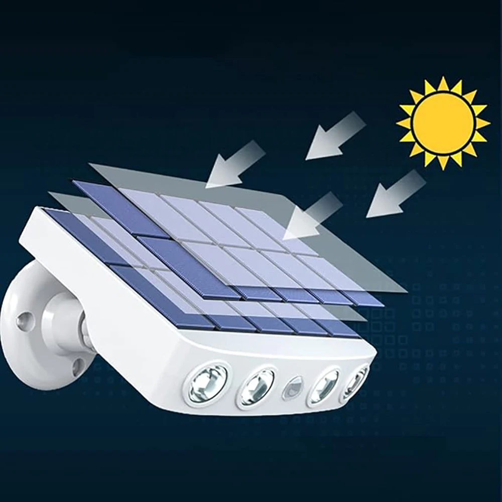 Powerful 4 LED Solar Security Lights Outdoor Decor Sensor Motion 3 Modes Street