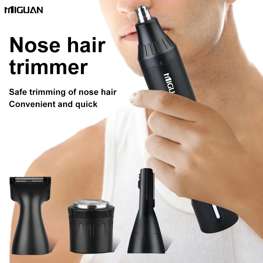 4-in-1 Professional Grooming Kit, USB Rechargeable Nose Ear Hair
