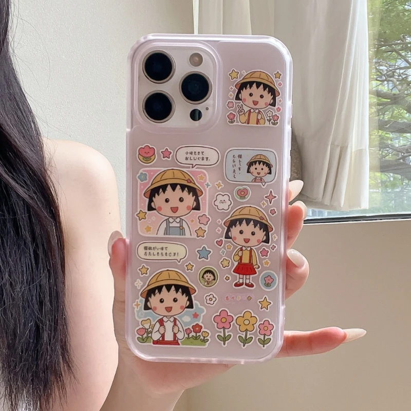 Adorable Chibi Maruko-chan Shockproof Phone Case - Cartoon Anime Hard Cover