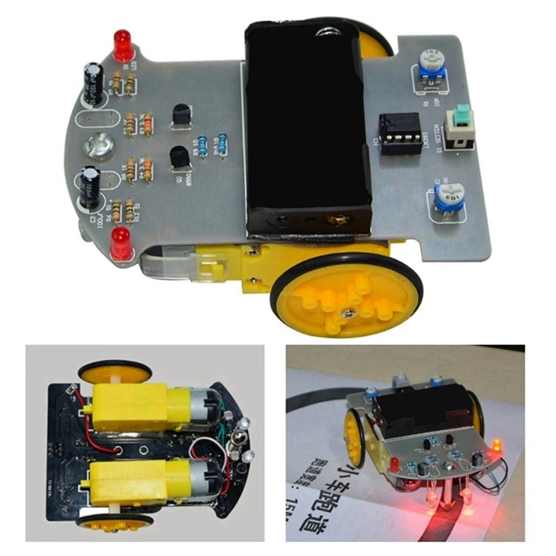 WDT2-1 DIY Intelligent Tracking Line Smart Car Kit With TT Motor DIY Soldering Project Smart Patrol Automobile Parts 5