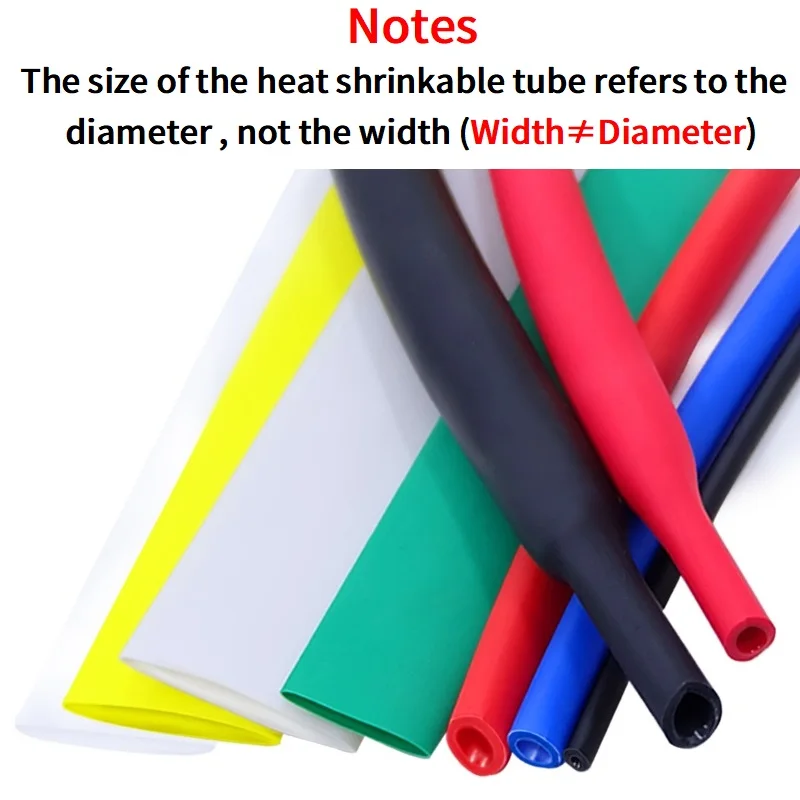 1M Heat Shrink Tube with Glue 1.6mm-100mm Dual Wall Thick 3:1 Shrinkable Tubing Adhesive Lined Wrap Wire Protection Kit