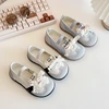 Girl Leather Shoes Children Casual Sneakers Breathable Slip-On Soft Flats Kids Bow Wedding Dress Shoes Princess Ballerinas Shoes 1