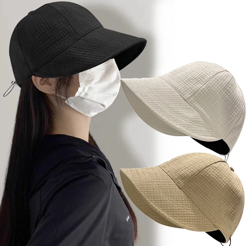 Foldable Wide Brim Hat Women Adjustable Portable Outdoor Beach Bucket Hat Summer Sun Protection Visors Fisherman Cap Panama Caps 1