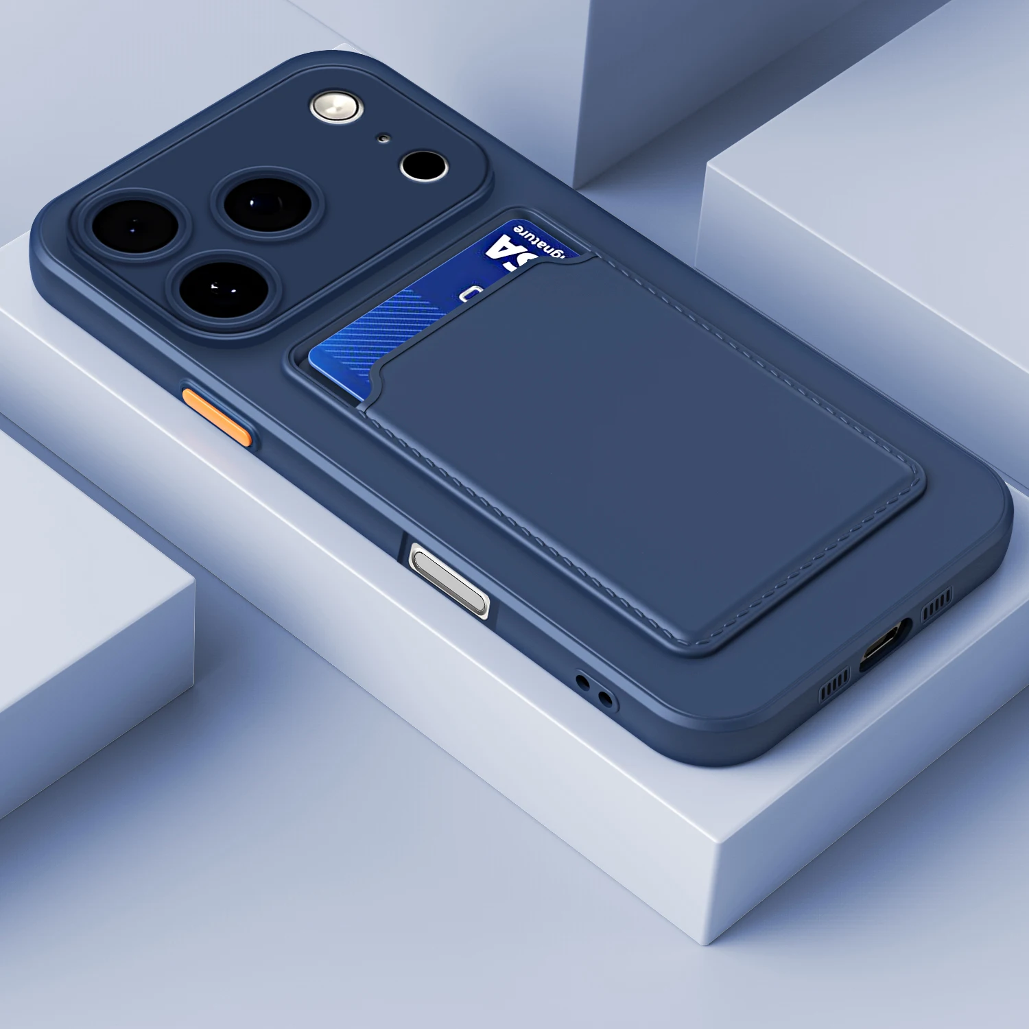 Liquid Silicone Card Slot Soft Phone Cover - Premium Protective Case