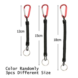 Goture Fishing Lanyard Set - Retractable Coiled Tether with Carabiner for Secure Tool Attachment (3pcs mixed size)