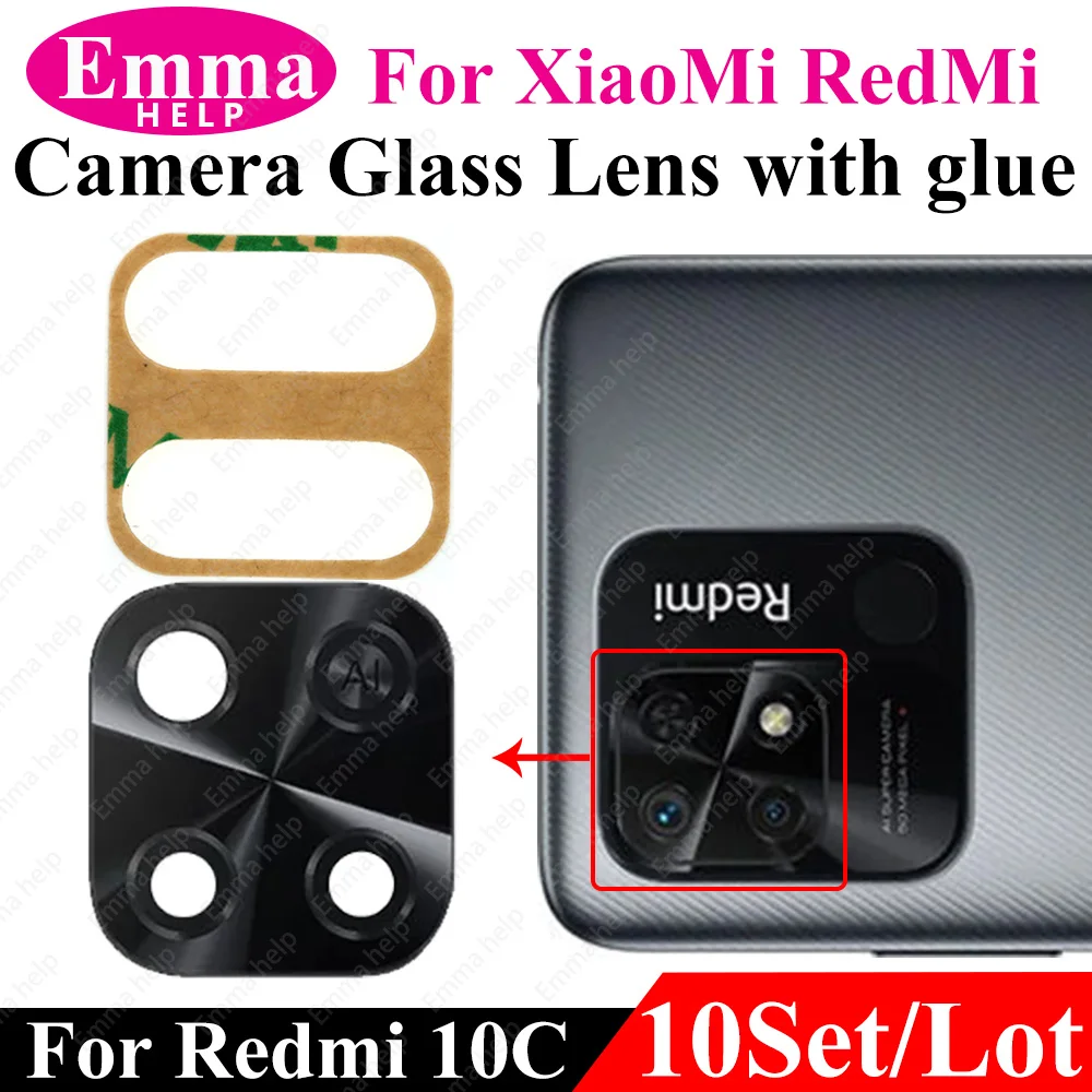 Vitre Lentille Caméra Arrière Pour Xiaomi Redmi Note 10 4G - Verre De Remplacement Noir - Neuf Original