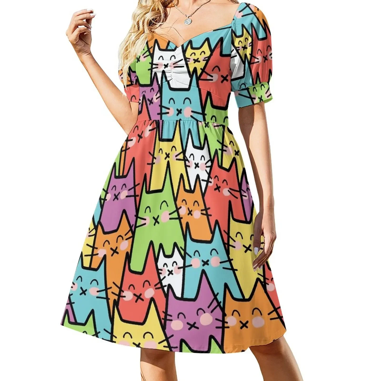 

Cat Party (Colorful 1) Sleeveless Dress dress summer summer dress for women 2024 evening ladies