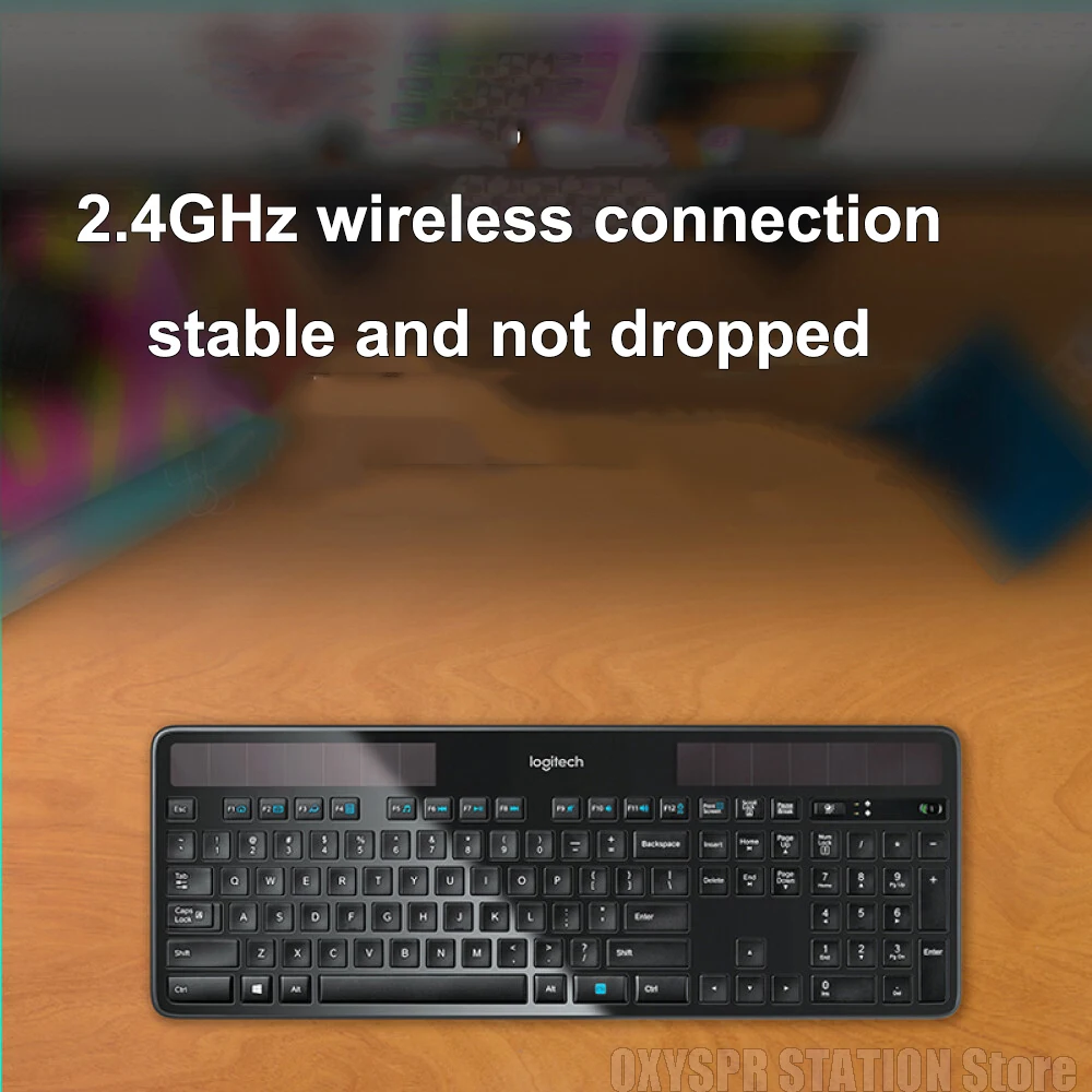 Original Logitech K750 Unifying™ 2.4 Ghz Wireless Solar Keyboard Slim Fashion Home Office Keyboard,light Powered,support Surface - Keyboards AliExpress