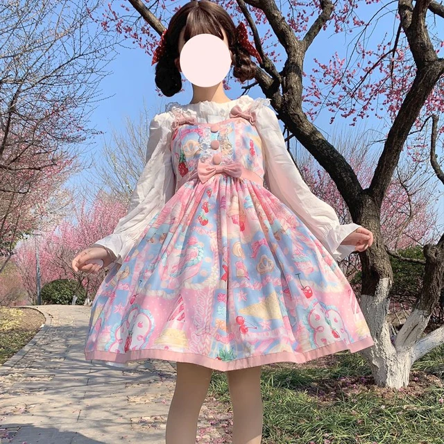 Japanese Women Lolita Jsk Party Dress Strawberry  Lolita Dress Kawaii  Strawberry - Lolita Collection - Aliexpress