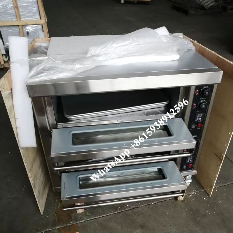 Electric Oven 6400W Commercial Baking Machine 220V 2 Layer 2 Trays Bread Pizza Chicken Bakery Gas Broiler