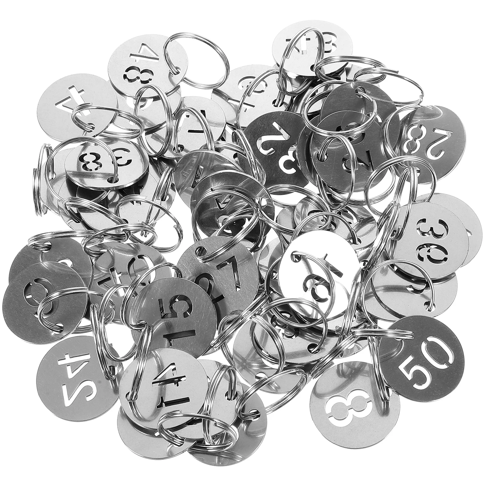 50pcs Numbered 1-50 Tags Key Labels Tags Key Classification Small Metal for Kindergarten key labels
