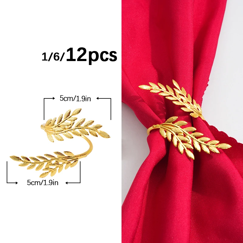 Silver Leaf Metal Napkin Rings 2