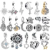 New Aircraft Lightning Pendant Splittable Sun & Moon Charm Bead Fit Original European 925 Silver Bracelet DIY Women Jewelry Gift 1