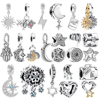 New Aircraft Lightning Pendant Splittable Sun & Moon Charm Bead Fit Original European 925 Silver Bracelet DIY Women Jewelry Gift 1