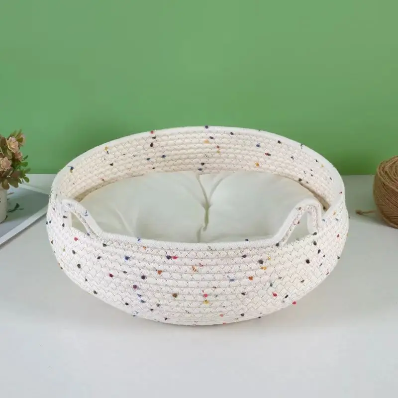 Cool Cat Bed Summer Cotton Rope Weaving Pet Nest Cat Claw Grinding