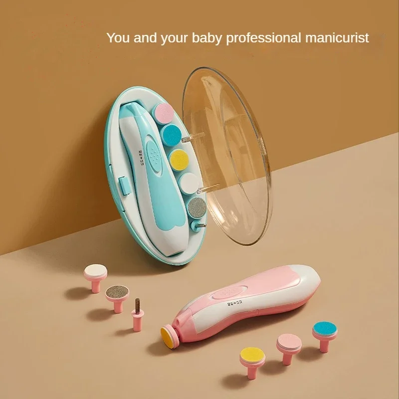 Baby Nail Trimmer Electric Newborn Essential Set Nail Clippers Tools Cutter Care Set Coupe Ongle Bebe With 6 Grinding Heads nail clipper nail care kit nail trimmer