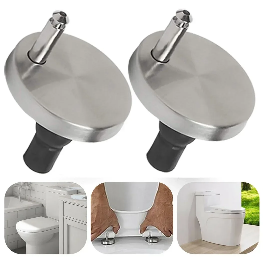 1 Pair Toilet Seat Hinges Top Fixings Universal Replacement Rubber Nuts Screws For WC Blind Holes Fittings Quick Release