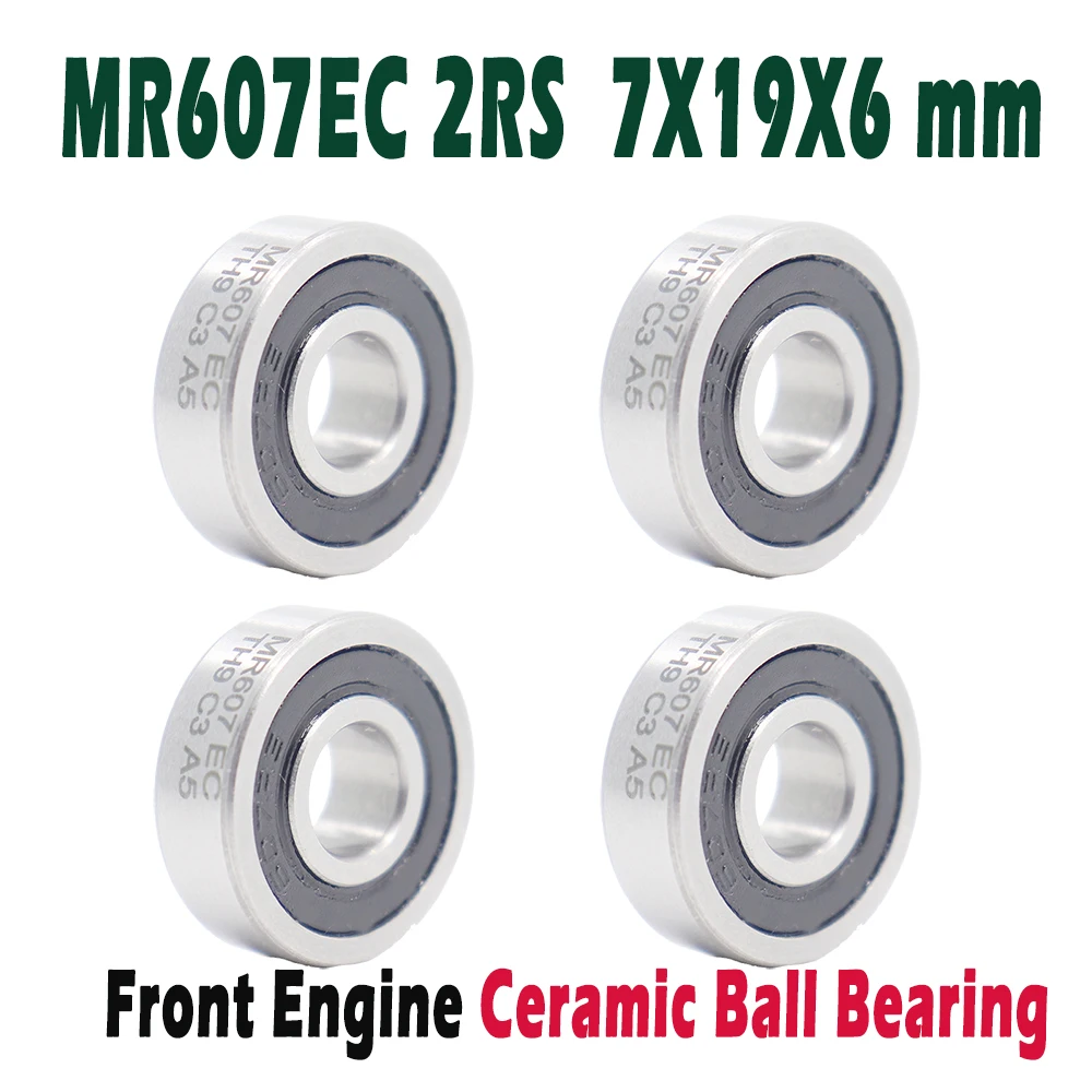 Mr607Ec 2Rs 7*19*6 Mm Front Engine Ceramic Ball Bearing 1Pc T9H Double Sealed Abec-3 Bearings For Novarossi 21 Off-Road 607Rs Rc