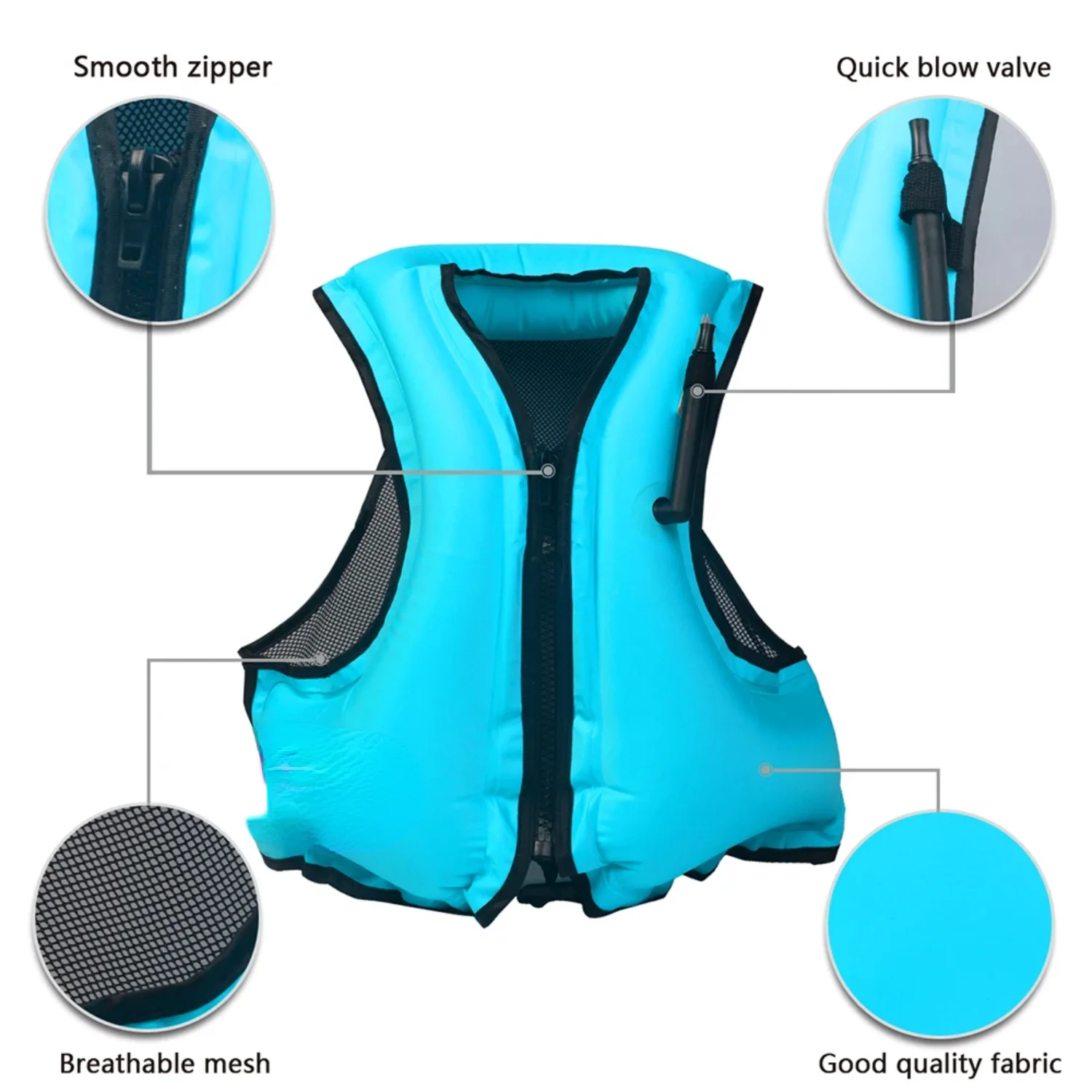 Adult Inflatable Swimming Life Vest Life Jacket Snorkeling Floating Surfing Water Safety Sports Saving Jackets Water Sports