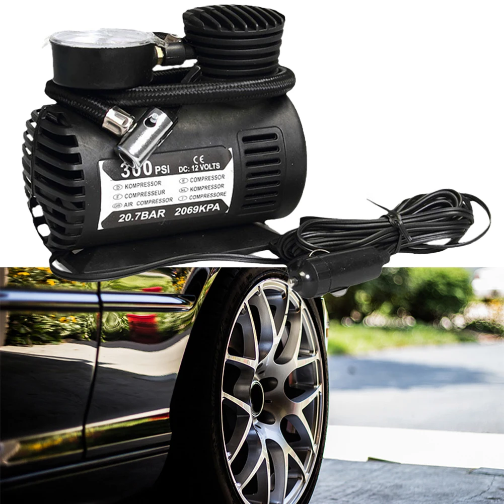 

1X Portable 12V 300psi Air Compressor Pump Tire Tyre Inflator For Auto Tire Pump Accessories