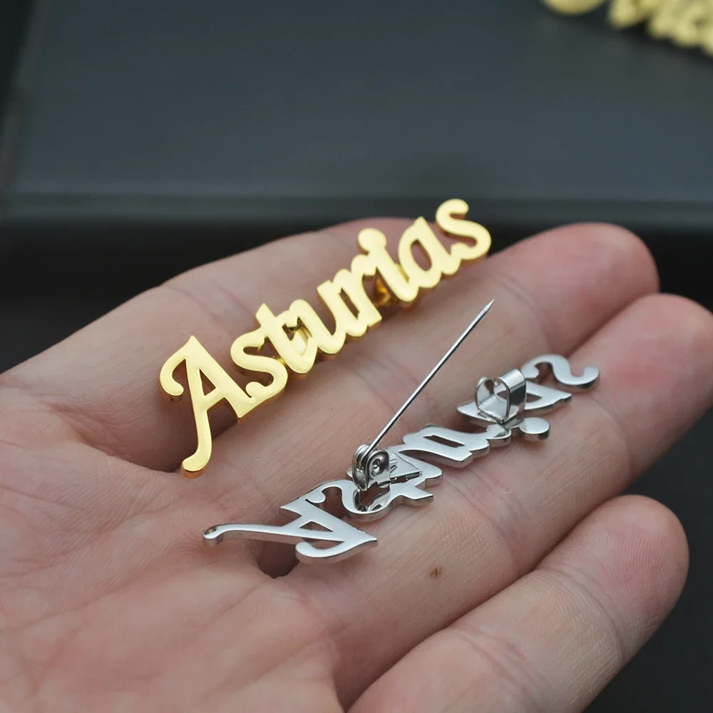 Personalized Font Custom Name Brooch Clothing Jewelry Accessories Stainless Steel Jewelry Women Brooch Special Gifts