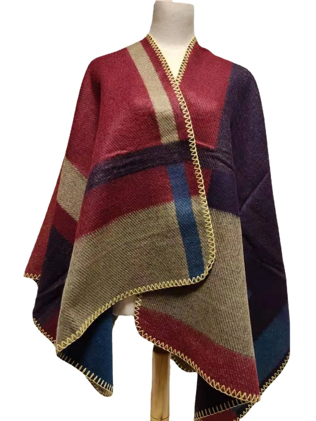 Poncho Women Knit Sweater Wholesale High Quality Women Knitted Cloak Coats Custum Your Name Winter Warm Acrylic Women Cape Wrap