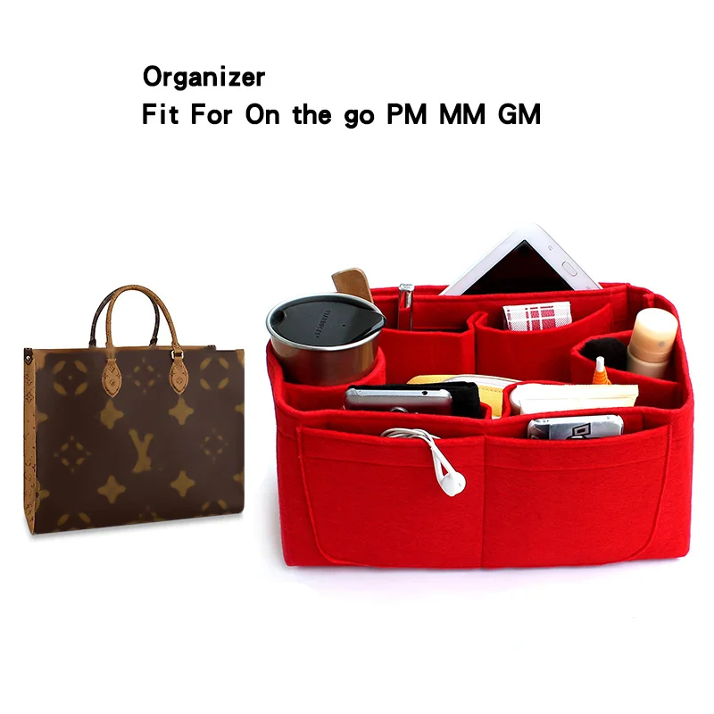 inner bag organiser insert for lv on the go PM MM GM tote otg in