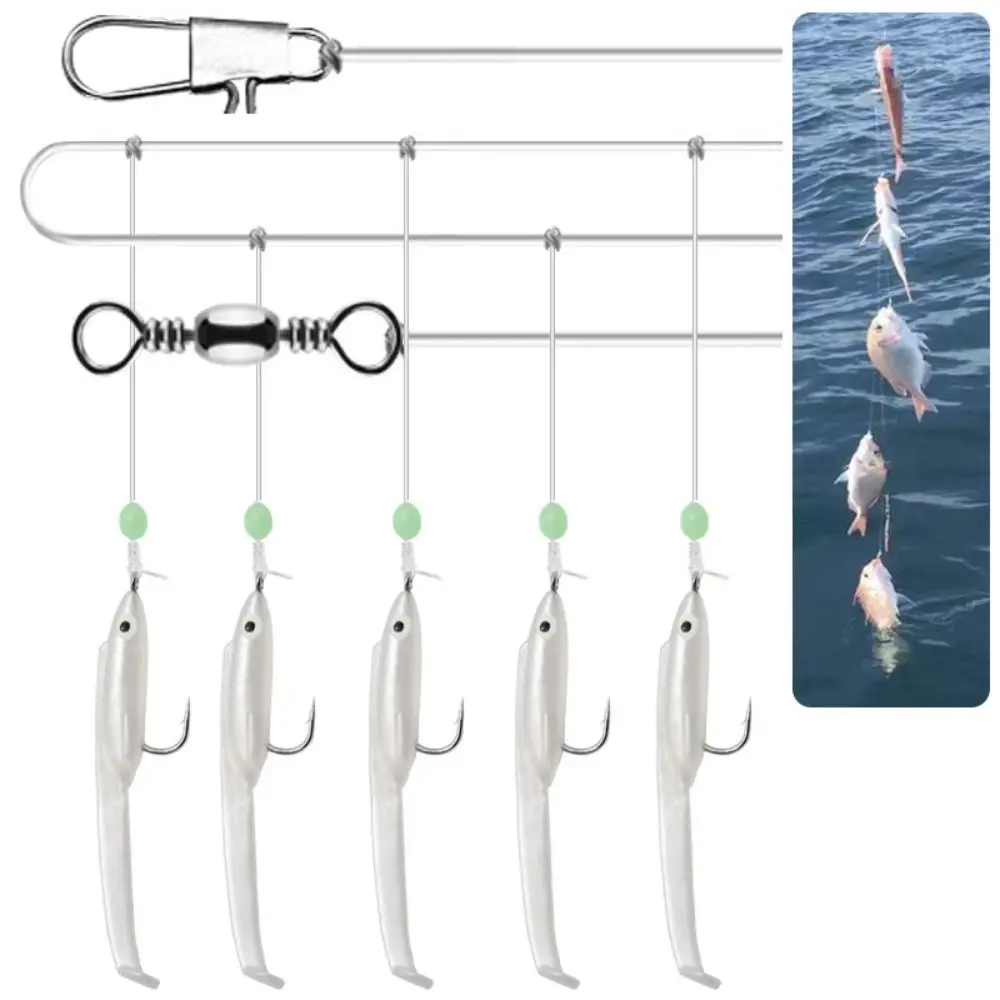 Esca Per Anguilla Di Pesce In Acciaio Al Carbonio 2024 Cod Bass Lead Jig Head Fishing Wire Treble Bait Esca Morbida Artificiale