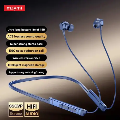 MZYMI BS09 Neckband Bluetooth5.3 Headset Hifi Sound Sport Earbuds In Ear Headphones TWS Wireless Earphones Waterproof For XIAOMI - Image 8