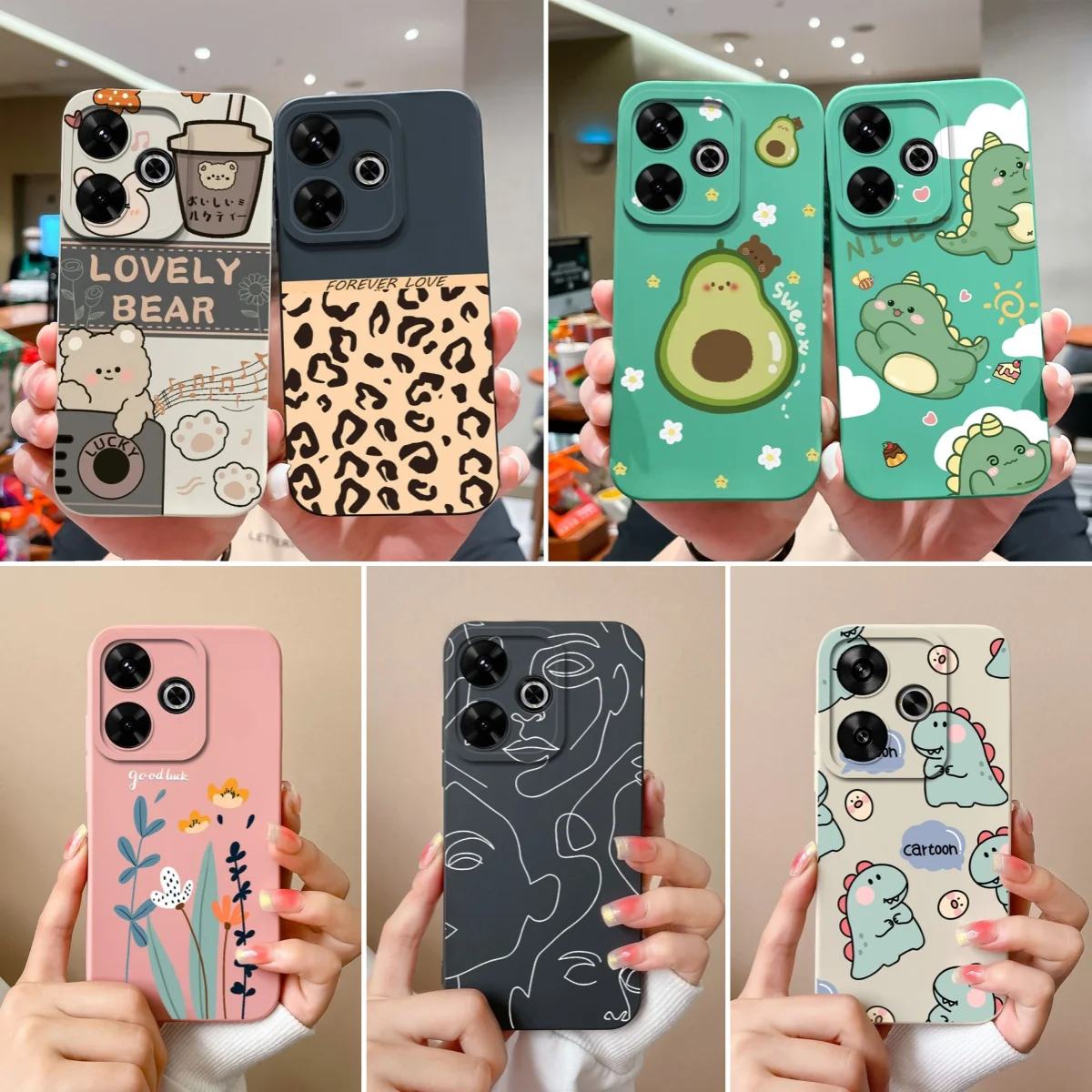 Cute Dinosaur Soft Liquid Silicone Shockproof Phone Case with Camera Protector