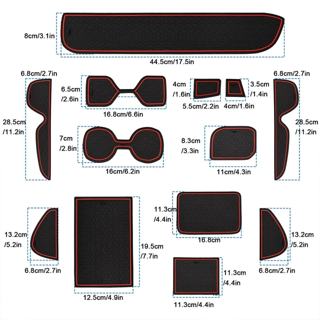 For Toyota Rav4 2019 2020 2021 2022 Car Center Console Anti-slip Mat  Sticker Coasters Door Pads Slot Cup Rubber Rug Accessories